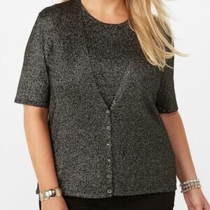 NWT Luxe by CMV | Sparkly Short Sleeve Cardigan